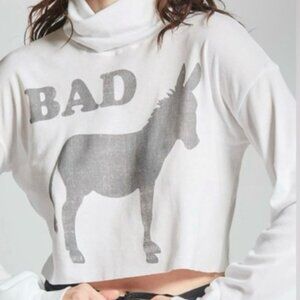 NWT Recycled Karma Brands Odd People - Bad Donkey LS Sweatshirt Turtleneck - XS